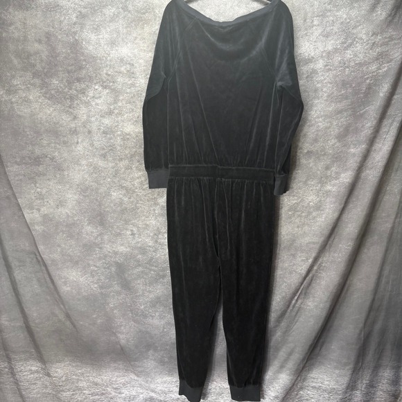 Juicy Couture Velour Jumpsuit Coveralls Womens M Black Juicy Mania Retro Y2K - Picture 2 of 13